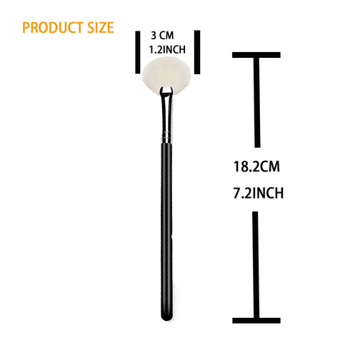 Highlighter Brush Fan Brush - Face Highlighting, Buffing, Blending Tool for Powder Cream and Blusher
