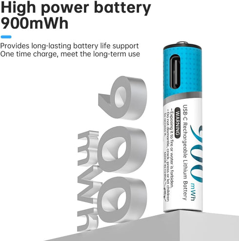 TARAVAO 1.5V (8 Pack) Constant Rechargeable AAA Lithium Batteries for Remote, Mouse, Toys, Type-C USB Charging Triple A