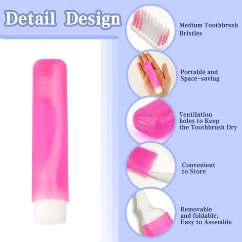 Travel Toothbrush Set - 24PCS Mini Soft Portable Toothbrush with Cover, Individually Wrapped for Camping and Home