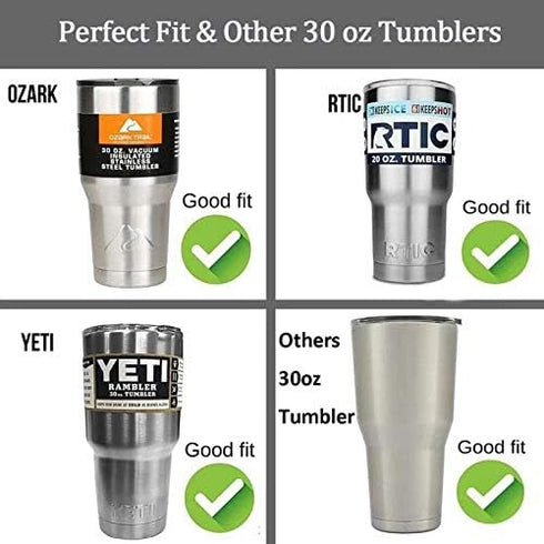 ZYTC Reusable Plastic Straws for 20OZ and 30OZ Cups, Set of 6 Straws and 2 Cleaning Brushes