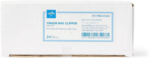 Medline Fingernail Clippers, Heat-Treated Steel, Precision Clipping, Ridged Edge for Improved Grip, Chrome-Finish, Box of 24 Each