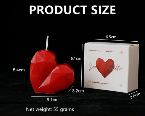 NatureMan 2 Pcs Valentine's Day Heart Candles- Red Love Heart Shape Scented Candles- Handmade Aromatherapy Candles