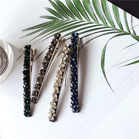 Vpang 2 Pcs Shiny Rhinestone Hair Barrette Clip and Bobby Pins for Women