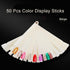 JASSINS 50 Pcs Nail Swatch Sticks with Ring, Fan-shaped Display Tips for Nail Art Polish Practice