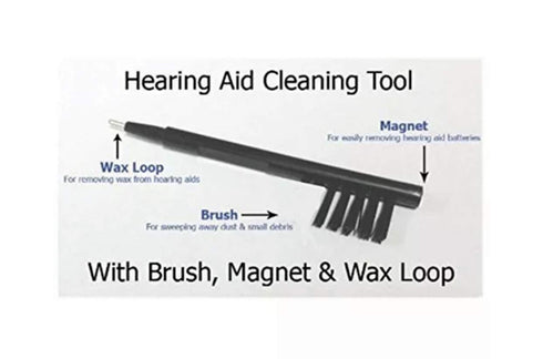 Hearing Aid Cleaning Brush with Wax Loop and Magnet