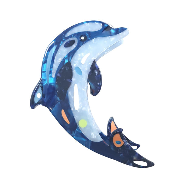 Novelty Ocean Dolphin Hair Clips, Big Claw Clips for Girls, Cellulose Acetate Hair Accessories