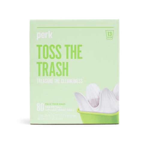 Perk PK56749 13 Gallon Kitchen Trash Bag, Low Density 0.9 Mil