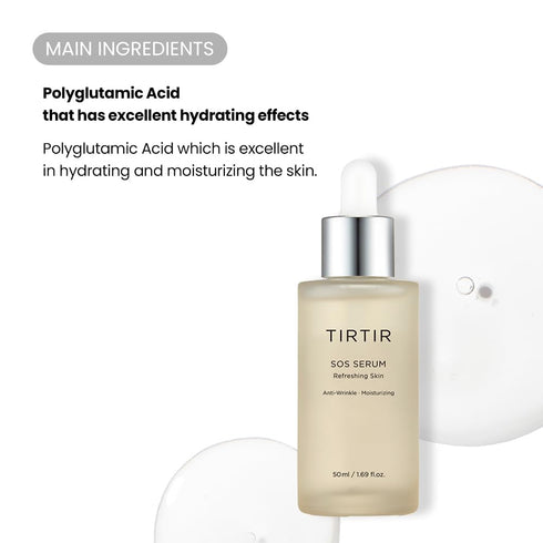 SOS Serum by TIRTIR - Radiant Glow Boosting Face Serum for Plumping, Anti Aging, and Hydrating Skin
