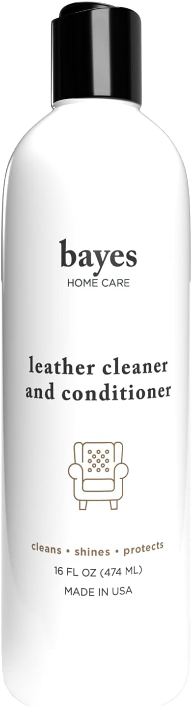 Bayes Premium Non-Toxic Leather Upholstery Cleaner & Conditioner - 16 oz, Prevents Drying & Cracking