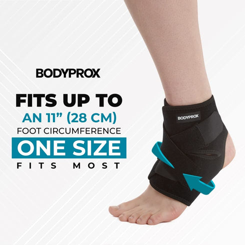 Bodyprox Ankle Support Brace, Adjustable Wrap, Breathable Neoprene Sleeve! (1 Pack)