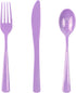 WDF 160 Piece Purple Plastic Silverware - Heavy Duty Includes 80 Forks, 40 Spoons, 40 Knives, Lavender Utensils for