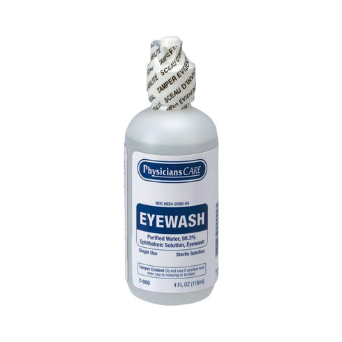 First Aid Only SmartCompliance Eye Wash Solution Refill, Sterile Isotonic Buffered Solution, 4-oz Bottle for Flushing &