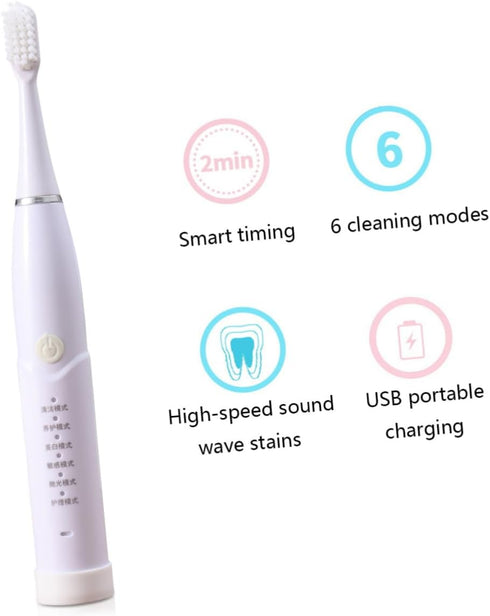 Smart Electric Toothbrush Replacement Heads for All Ages - USB Rechargeable
