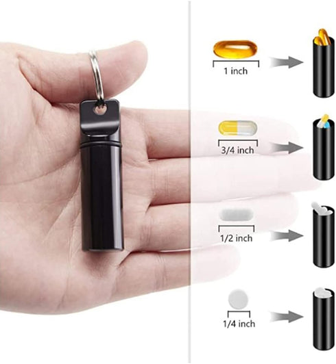 4 Packs Aluminum Pill Box Case and Earplugs Storage (Red, Black, Silver, Blue)