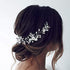 Unicra Bride Flower Wedding Hairpiece, Pearls Bridal Hair Accessory with Crystals for Women and Girls (Silver)