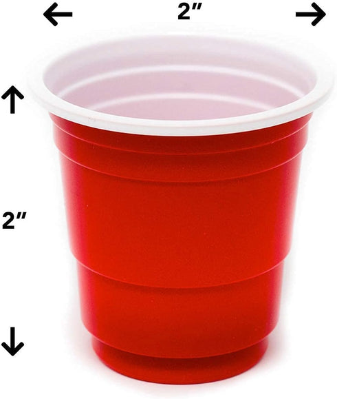 EDI Disposable Red Plastic Mini Party Shot Glasses, 2 oz, 40 Count