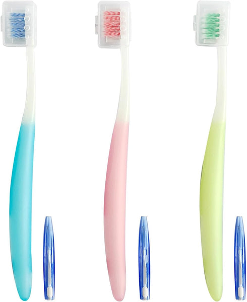 3-Pack Orthodontic Dental Care Kit, Soft Bristle Toothbrushes, Braces-Friendly Brush Flosser