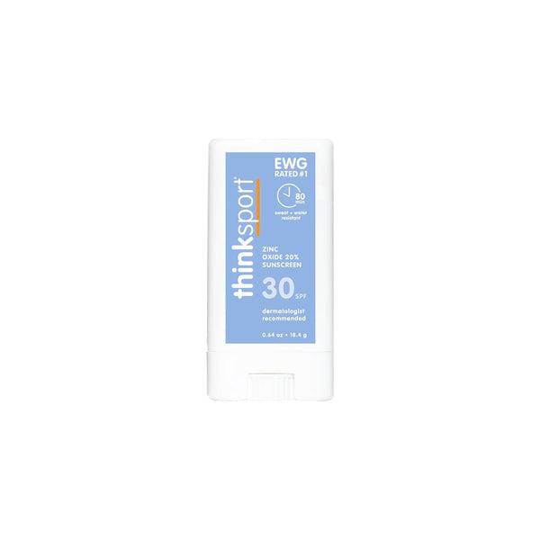 Thinksport SPF 30 Mineral Sunscreen Stick for Face & Body – Vegan, Reef Friendly, Water Resistant, 0.64oz