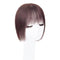 Middle Part Silk Base Human Hair Topper - 7x10cm Clip in Hairpiece with Wispy Fringe, Dark Reddish Brown