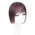 Middle Part Silk Base Human Hair Topper - 7x10cm Clip in Hairpiece with Wispy Fringe, Dark Reddish Brown