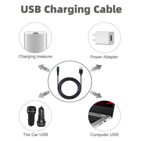 USB-A Charging Cable for Philips Norelco MG5910/49 MG7910/49 MG9510/60 MG9520/50 QP2724/90 Trimmer, 2 Pcs