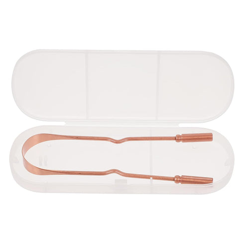 Travel Scraper, Copper Oral Cleaning Tool with Box for Adults & 1pcs (Golden) Travel Essentials