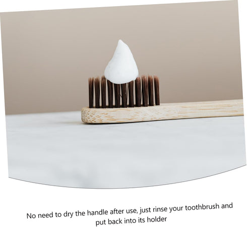 Ipetboom 10pcs Set Bamboo Toothbrush Kit for Adults Natural Charcoal Bristles Eco-Friendly Travel Toothbrush