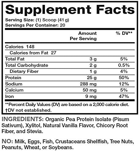 Lean & Pure Plant Vegan Protein Powder, 25g Protein, Non GMO, Gluten Free, Vanilla, 821g