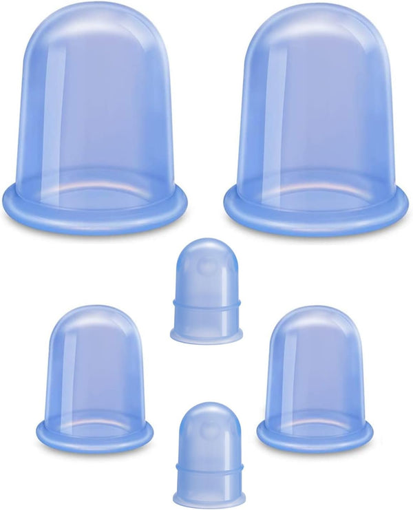 Silicone Cupping Therapy Sets (6-Pc Kit) - Included 2 Pcs Facial Suction