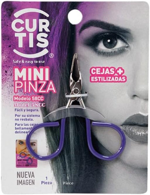 PROFESSIONAL Mini TWEEZERS with Easy Scissor Handle, Precision Eyebrow Tweezers for Men/Women, 58CC Purple