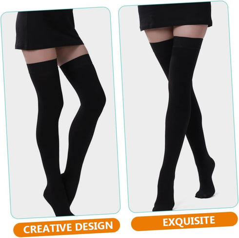 VALICLUD Over Knee Compression Socks Women Wear-resistant Breathable Thigh High Stockings Closed Toe Support