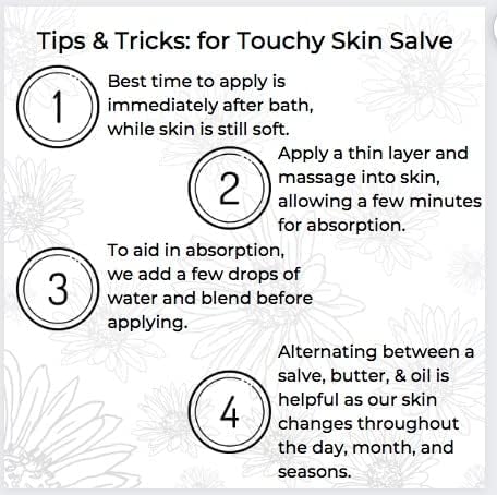 Touchy Skin Salve, Eczema Cream for Kids and Adults, Natural Itch Treatment, Calendula Ointment, 4 oz
