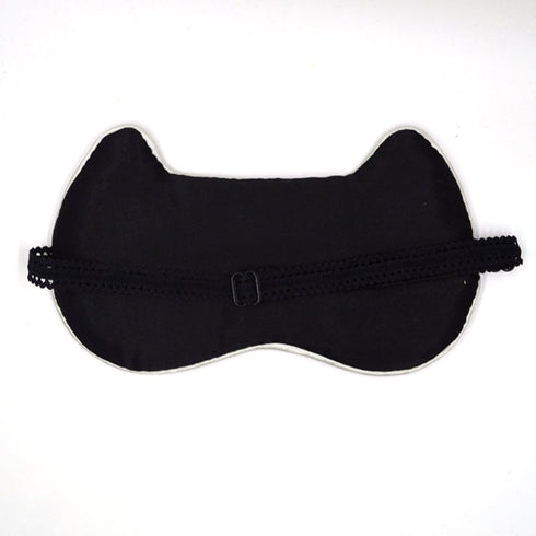 Sun Kea Women Girls Silk Eye Mask, Cute Cat Sleeping Eye Cover for Shift Work Nap Blindfold (Purple)