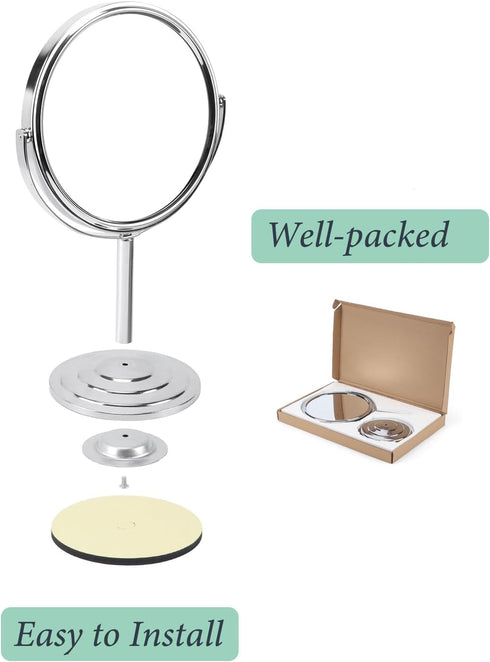 Magnifying Vanity Makeup Mirror 1X/3X, 7 Inch 360° Rotation Double Sided Desk Table Mirror