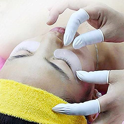 BTYMS 400 Count Latex Finger Cots - Medium Disposable Finger Rubber Tips Protector for Anti-Static Use