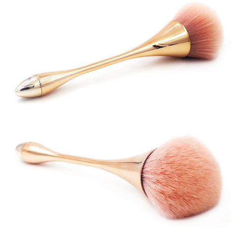 SILPECWEE 2 Pcs Nail Dust Brushes, Dip Powder Brush for Acrylic Nails, Makeup, Blush, Nail Art Clean Up Tools