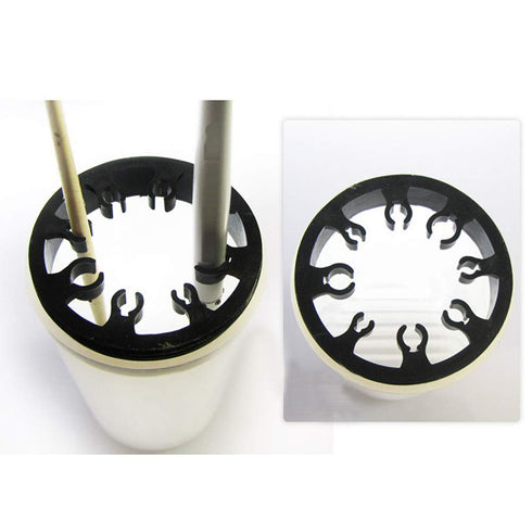 Nail Art Brush Cleaner Cup - 1 Piece Holder Remover for UV Gel Pen Polish with Multiple Size Slots, Black Lid