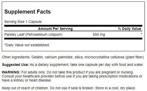 Swanson Parsley, 650 Milligrams, 90 Capsules