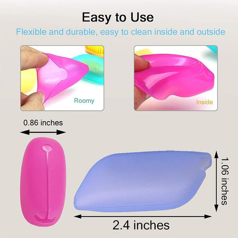 V-TOP Silicone Toothbrush Case Covers, 12 Pack for Travel and Home Tooth Brush Covering