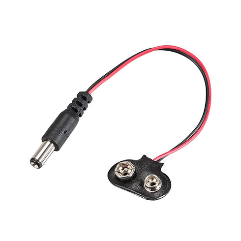 uxcell 2Pcs Male DC Power Connector to 9V Battery Button Connector Cable, Pack of 2