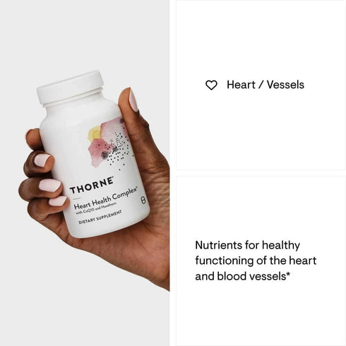 THORNE Heart Health Complex with CoQ10, Taurine, and Hawthorn, 90 Capsules Supplement