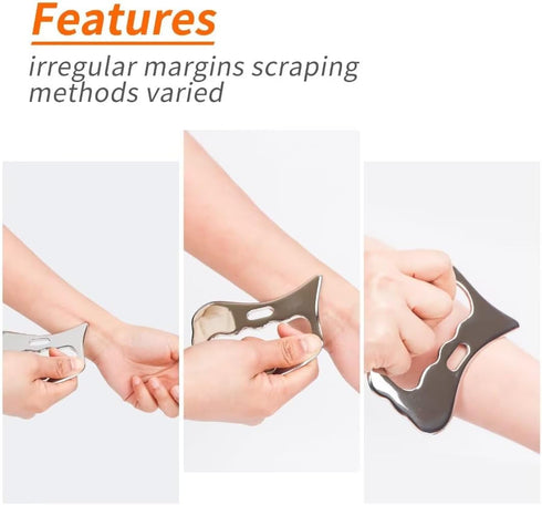 Rylpoint Guasha Massage Tool, Grade Stainless Steel Scraping Tool for Soft Tissue Upgrade Physical Therapy Stuff,Used