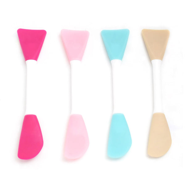 4 Pcs Mask Applicator Silicone Face Brush for Mud Cream, Clay Mask, DIY Skin Care Tool (Red+Pink+Yellow+Blue)
