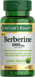 Nature's Bounty 1000mg Berberine Capsules, 60 Count - Support Heart Health, Maintain Cholesterol, Triglyceride & Blood