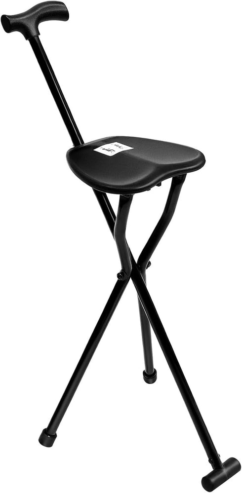 WXLTSGM 3 Portable Walking Stick, Folding Cane Chair with Seat Non-Slip Legged Portable Elders Travel Hiking Chair