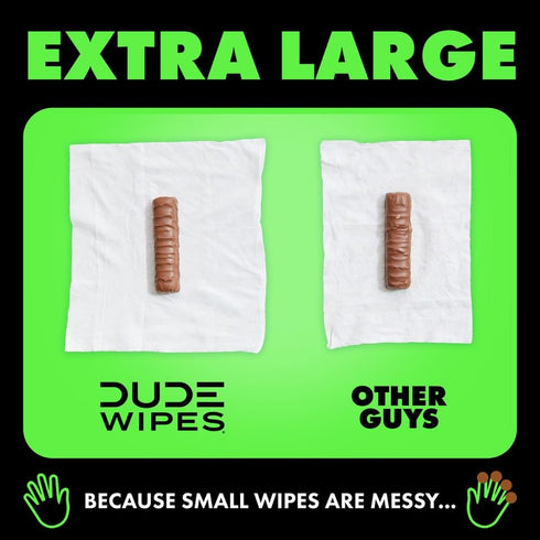 DUDE Wipes Flushable Wipes, 3 Pack of 144 Extra-Large Herbal Relief Wet Wipes, Septic Safe Butt Wipes for Adults