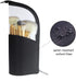 ANEMEL Black Travel Makeup Brush Holder 2-Pack, Clear Plastic Cosmetic Zipper Pouch, Portable Waterproof Organizer