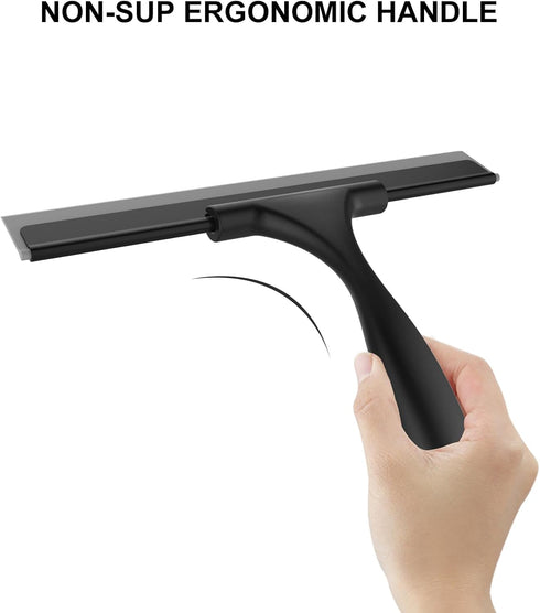 SetSail 10 Inch Stainless Steel Shower Squeegee for Glass Doors, All-Purpose Window Cleaning for Bathroom, Car, Tile