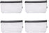 Multi-purpose Waterproof Clear Vinyl Zippered Toiletry Makeup Pouch with French Tape 4-pack
