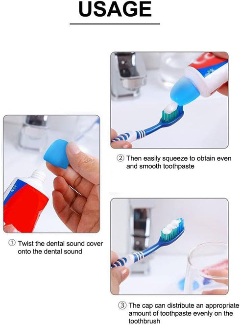 RJSQAQE Lids,6 6pcs) Self Closing Toothpaste Caps,Mess-Free Toothpaste Pcs Toothpaste Squeezers Cap No Waste,Toothpaste